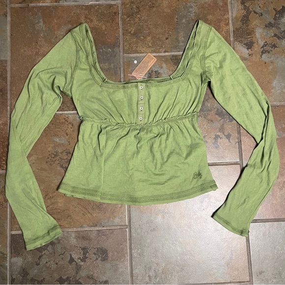 NWT UO BDG Brittney Long Sleeve Babydoll Top - Picture 3 of 6